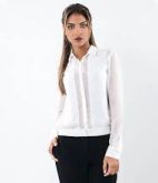 Camisa Feminina em Crepe com Transparência